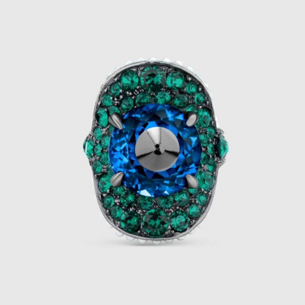 Nib Authentic Gucci Ring With Stud And Crystals I… - image 8